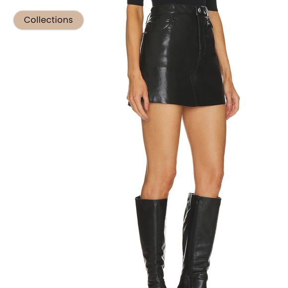 High 'n' Tight Recycled Leather Skirt in Noir
FRAME - Picture 2 of 4